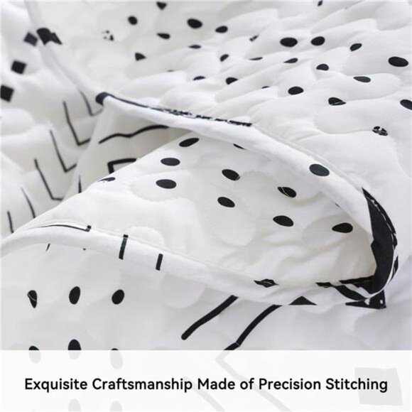 Quilt Boho Bedding Set Queen Size – Lightweight Geometric Bedspread - Picture 4 of 8